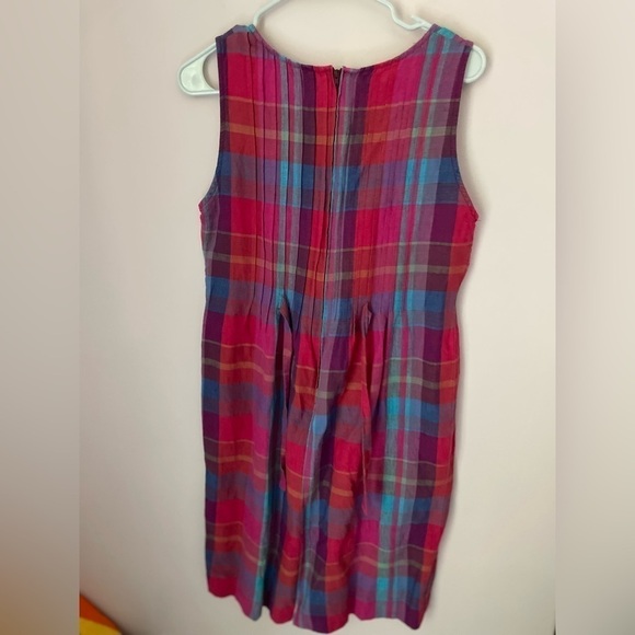 Positive Attitude Linen Blend Plaid Shift Dress Size 8 - Picture 7 of 7